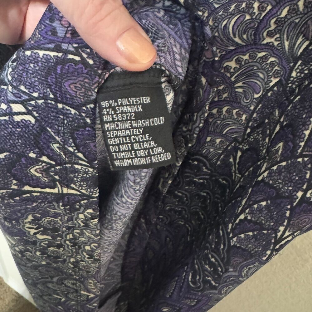 Sleeveless Purple Patterned Midi Dress - Picture 8 of 10